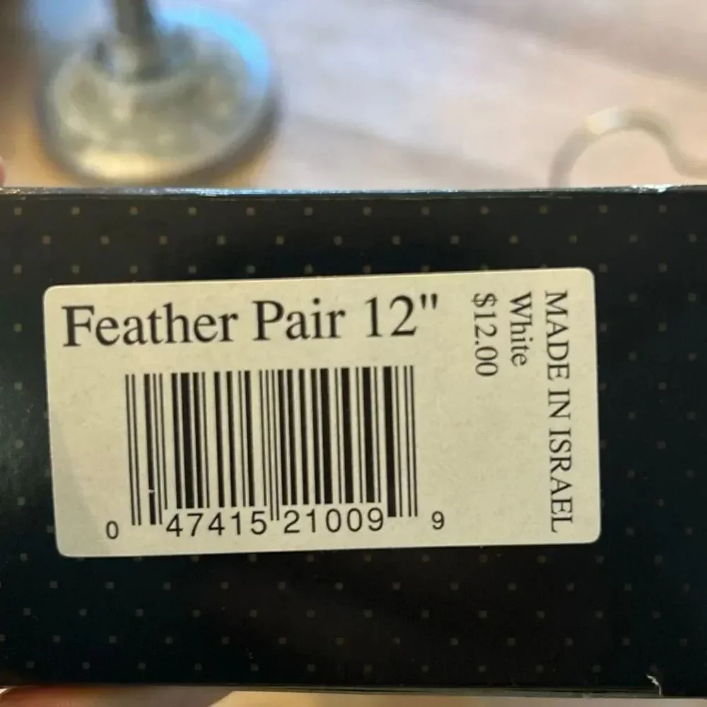 New vintage handmade in Israel feather taper candles 12 inch